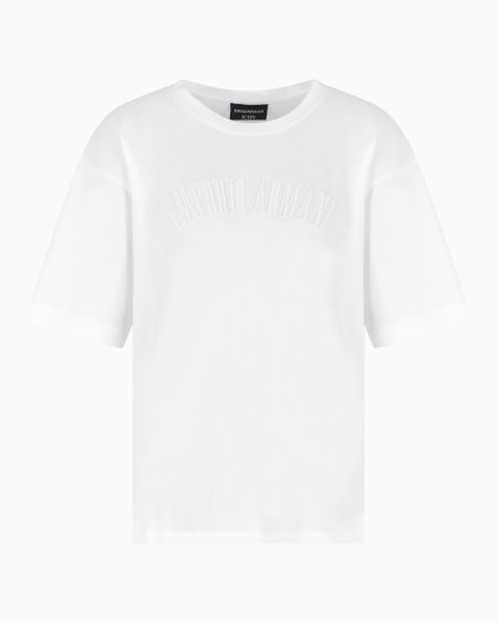Armani Camiseta de punto supima con logotipo bordado Icon Mejor oferta
