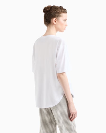 Armani Camiseta de punto supima con logotipo bordado Icon Mejor oferta