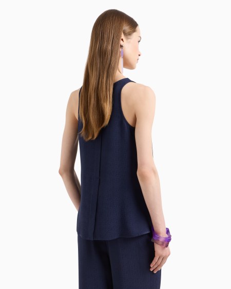 Armani Top con escote de pico de viscosa texturizada Precio de fábrica