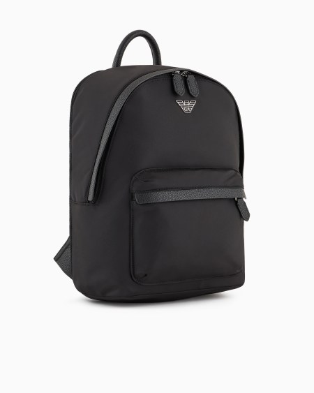 Armani Mochila de nailon reciclado con placa de águila ASV Envío internacional gratuito