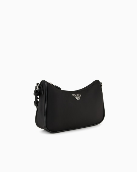 Armani Bolso baguette en nailon reciclado con placa de águila ASV En oferta
