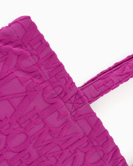 Armani Bolso shopper de playa de tejido con logotipo resaltado tridimensional Descuentos del mes