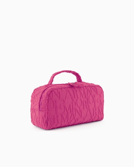Armani Bolso baúl de playa de tejido con logotipo resaltado tridimensional Oferta exclusiva