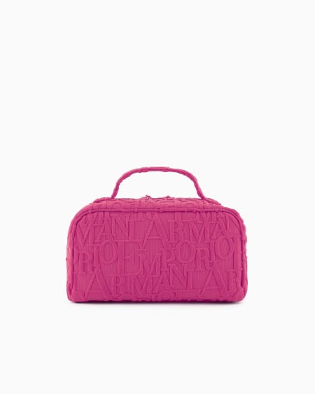 Armani Bolso baúl de playa de tejido con logotipo resaltado tridimensional Oferta exclusiva