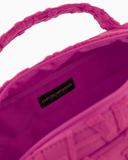 Armani Bolso baúl de playa de tejido con logotipo resaltado tridimensional Oferta exclusiva