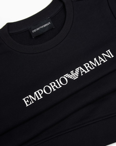 Armani Sudadera de punto de mezcla de modal con logotipo Descuento por venta flash