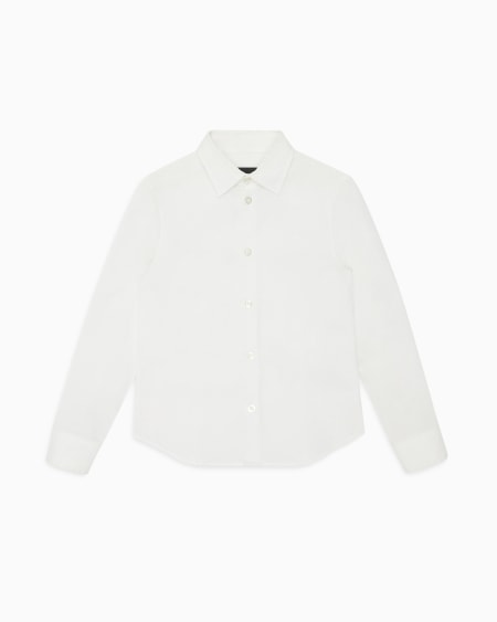 Armani Camisa de popelina con bordado de águila a tono