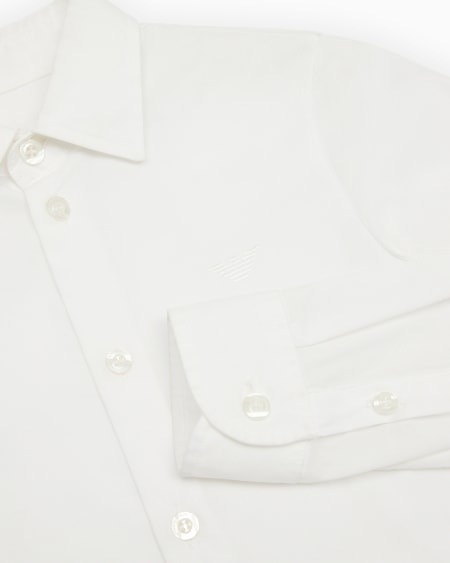 Armani Camisa de popelina con bordado de águila a tono Ofertas de temporada