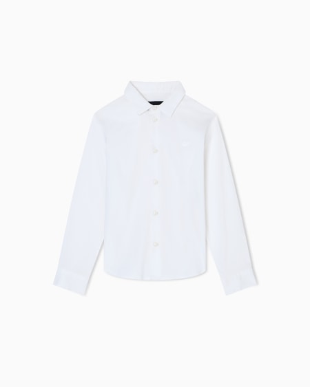 Armani Camisa de algodón con bordado de águila Devoluciones gratuitas