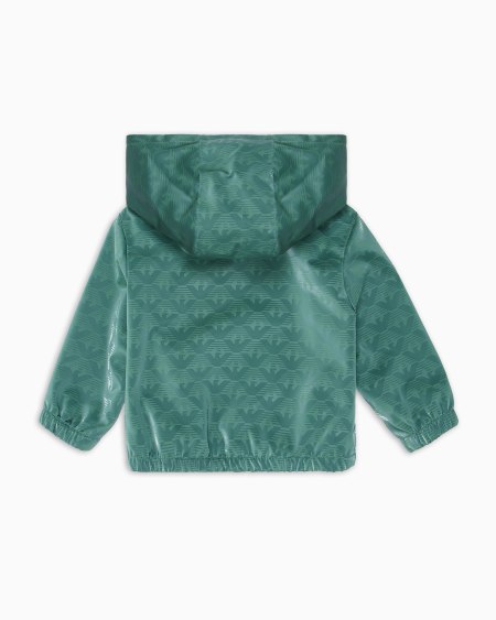 Armani Chaqueta de nailon con capucha y motivo integral de águila Gran oferta