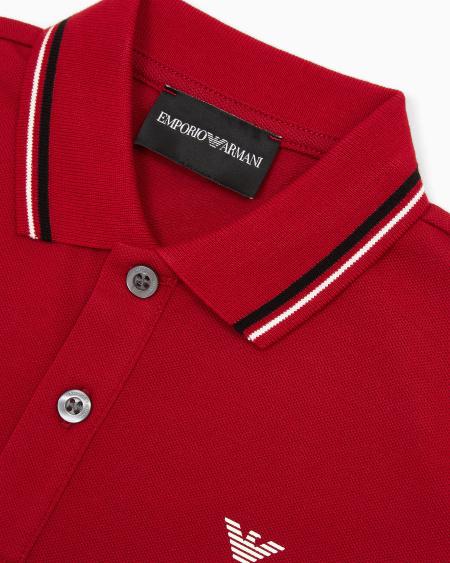 Armani Polo de piqué elástico con bordes a rayas Rebajas baratas