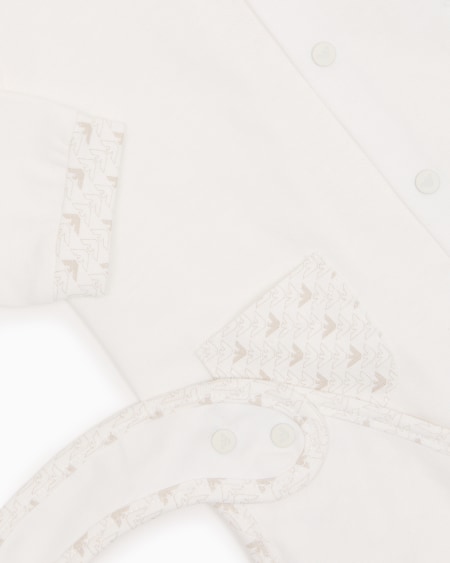 Armani Coffret-cadeau dors-bien et bavoir en jersey avec motif optique aigles Rebajas de fábrica