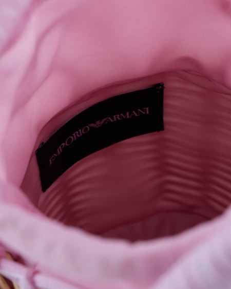 Armani Bolso cubo de mimbre trenzado Rebajas online