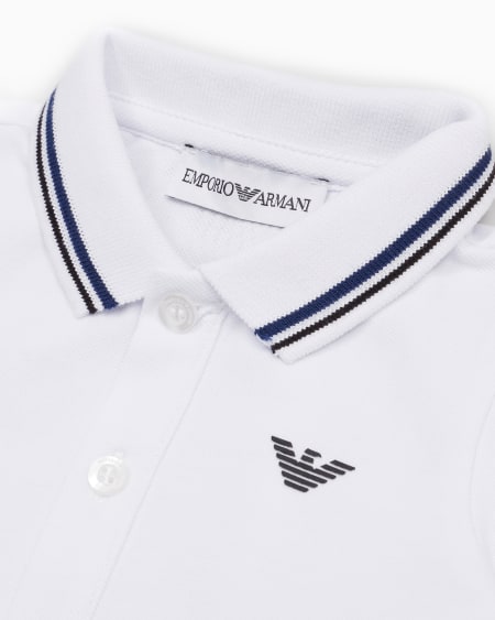 Armani Polo de piqué elástico con bordes a rayas Envío gratis