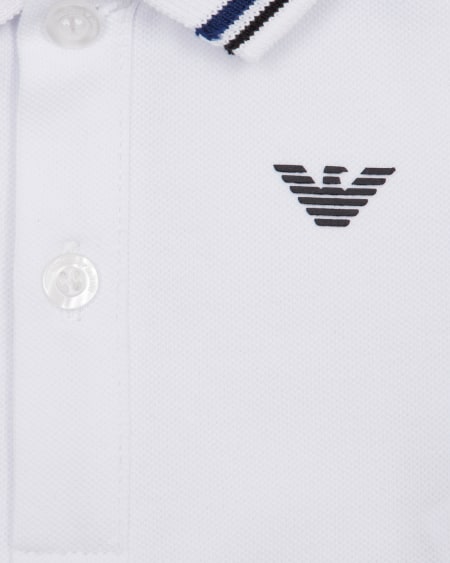 Armani Polo de piqué elástico con bordes a rayas Envío gratis