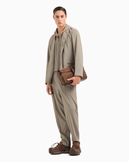 Armani Pantalones con pliegues de nailon elástico efecto canneté Promoción trimestral