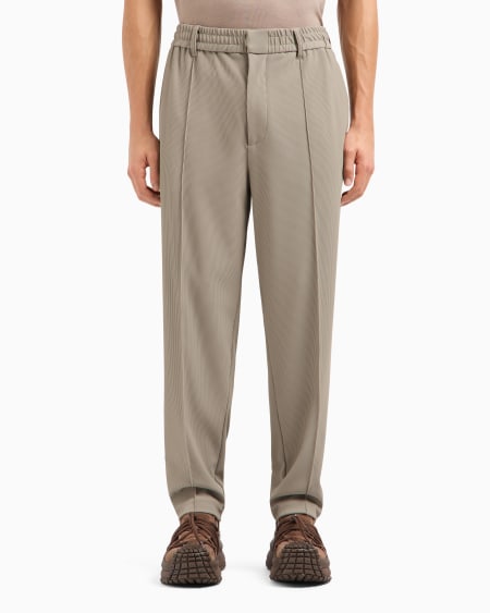 Armani Pantalones con pliegues de nailon elástico efecto canneté Promoción trimestral
