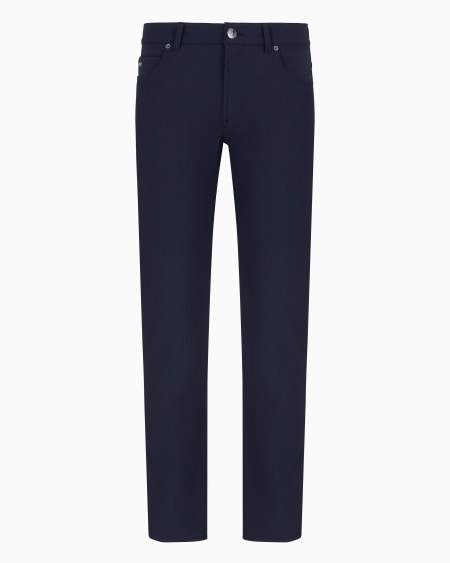 Armani Pantalones de cinco bolsillos en nailon elástico con efecto canneté Liquidación