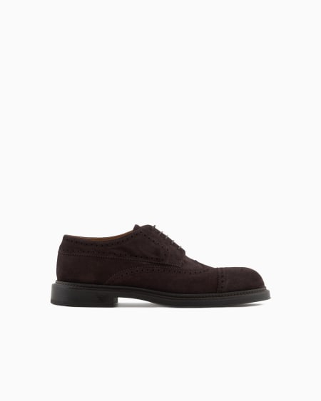 Armani Zapatos brogue de ante con troquelado cola de golondrina
