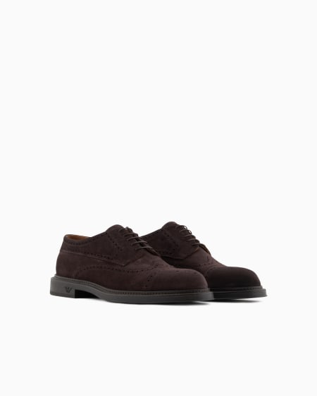 Armani Zapatos brogue de ante con troquelado cola de golondrina En oferta