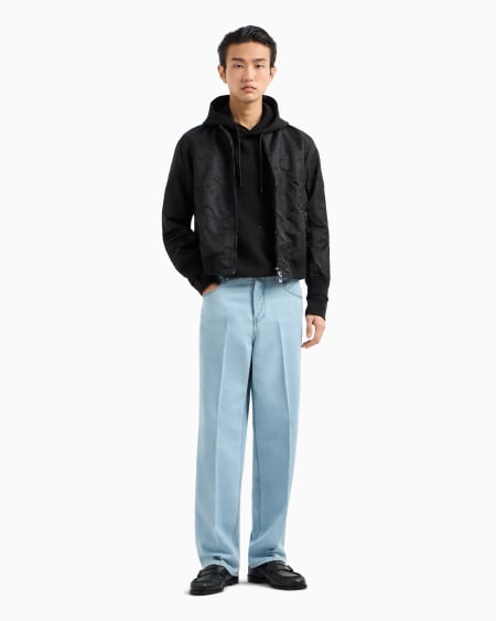 Armani Sudadera de punto doble con capucha y microbordado de águilas por toda la prenda Descuento por venta flash