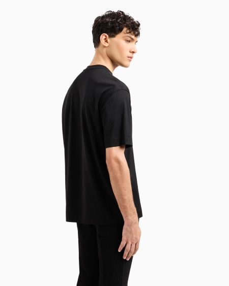 Armani Camiseta de punto de mezcla de lyocell con aplicación integral de strass Clubwear ASV Ofertas especiales