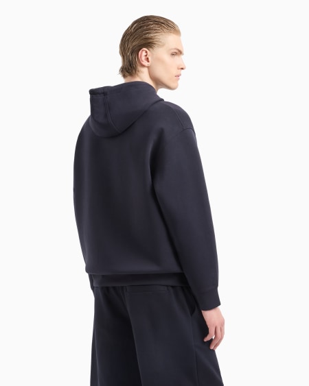 Armani Sudadera con capucha de punto doble con estampado flocado con forma de águila Rebajas de fin de temporada