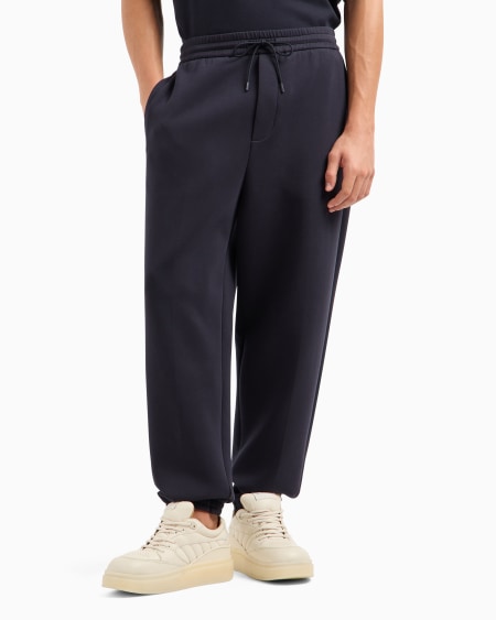 Armani Pantalones de chándal en punto doble con cordón Precio ultrabajo