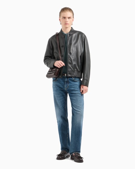 Armani Vaqueros J76 rectos en denim lavado En línea