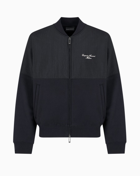 Armani Sudadera tipo cárdigan de nailon y punto de felpa con logotipo bordado Ofertas