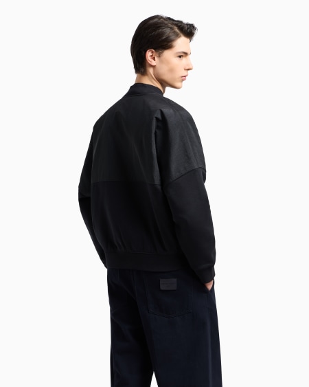 Armani Sudadera tipo cárdigan de nailon y punto de felpa con logotipo bordado Ofertas
