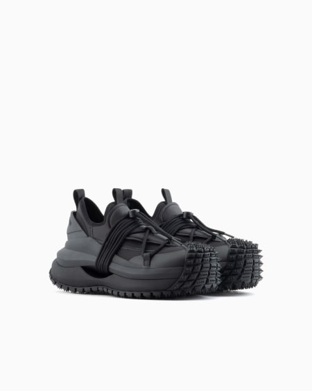 Armani Deportivas de nailon con detalles de neopreno y cordón ceñidor Venta caliente