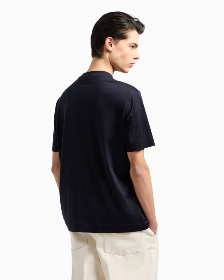 Armani Camiseta de punto de mezcla de lyocell con logotipo bordado ASV En oferta