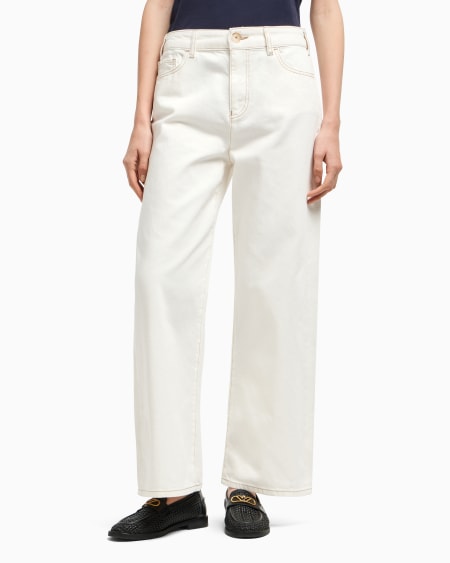Armani Vaqueros J33 de cintura media y pernera ancha y cropped de bull teñido en prenda Rebajas de fábrica