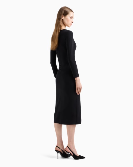 Armani Vestido con detalle trenzado de punto Milano Ventas relámpago