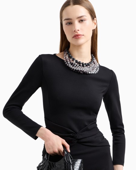 Armani Vestido con detalle trenzado de punto Milano Ventas relámpago