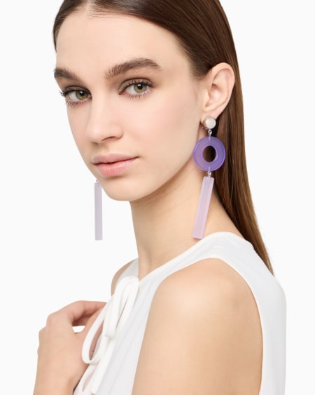 Armani Pendientes colgantes con elementos geométricos Descuento