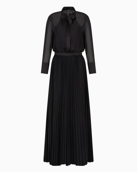 Armani Vestido largo efecto dos piezas de georgette técnico Tienda