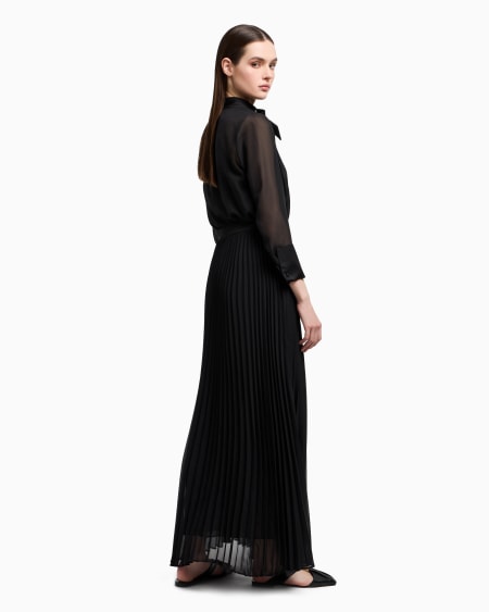 Armani Vestido largo efecto dos piezas de georgette técnico Tienda