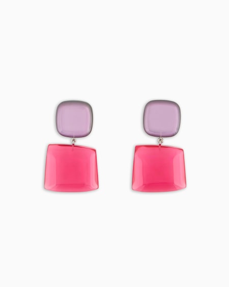 Armani Pendientes colgantes con piedra transparente