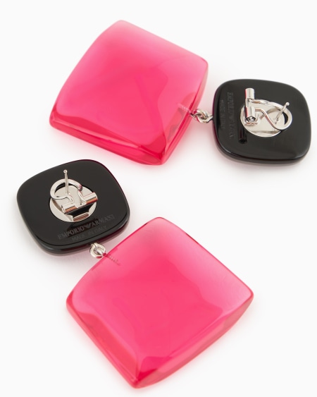Armani Pendientes colgantes con piedra transparente Rebajas top