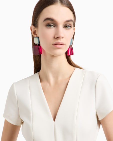 Armani Pendientes colgantes con piedra transparente Rebajas top