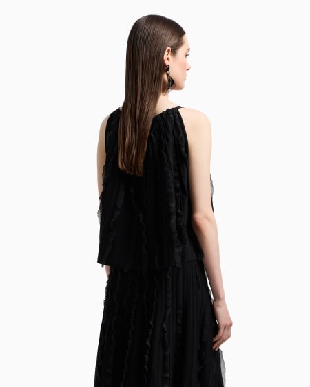 Armani Top de punto de viscosa con volantes COMPRAR AHORA