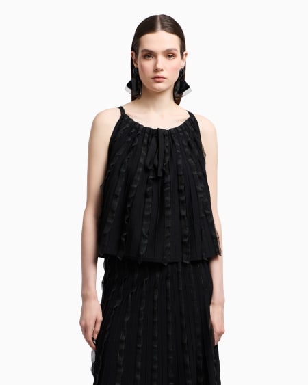 Armani Top de punto de viscosa con volantes COMPRAR AHORA