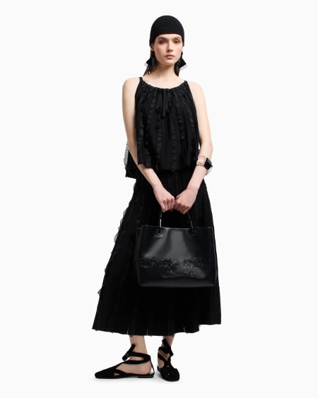 Armani Falda de punto de viscosa con volantes ÚLTIMAS EDICIONES