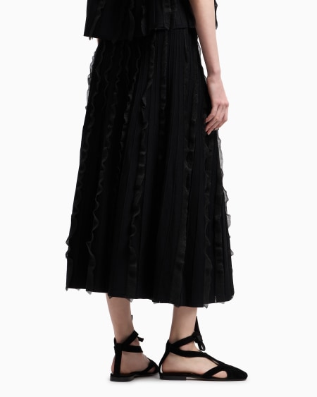 Armani Falda de punto de viscosa con volantes ÚLTIMAS EDICIONES