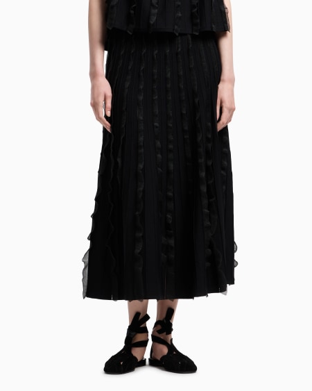 Armani Falda de punto de viscosa con volantes ÚLTIMAS EDICIONES
