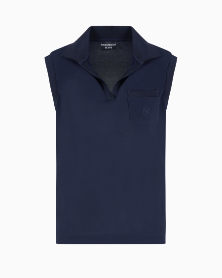 Armani Top en punto de crepé con trama de micropiqué Icon