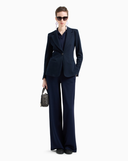 Armani Top en punto de crepé con trama de micropiqué Icon Solo hoy