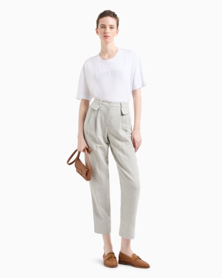 Armani Pantalones con pinzas de tejido jacquard con motivo pata de gallo Icon Oferta especial de fábrica